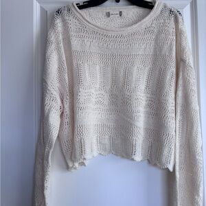 Altar'd State Cream Open Knit Sweater